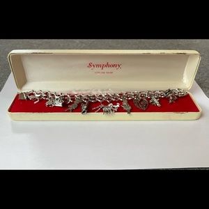 Vintage 1970’s silver charm bracelet